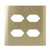 Placa p/ 4 Tomadas 4x4 - Novara Dourado